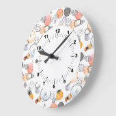 Patroonroze en blauw Abstract Grote Klok (Hoek)