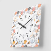  Patroonroze en blauw Abstract Vierkante Klok (Hoek)