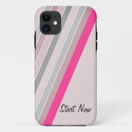 Patroonroze - grijze strepen iPhonetoestellen Case-Mate iPhone Case