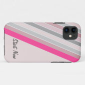 Patroonroze - grijze strepen iPhonetoestellen Case-Mate iPhone Case (Achterkant (horizontaal))