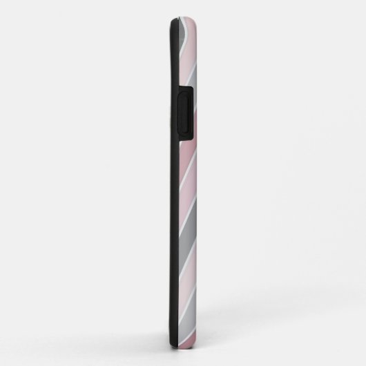 Patroonroze - grijze strepen iPhonetoestellen Case-Mate iPhone Case (Achterkant/rechts)