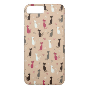 Patroonroze katten iPhone 8/7 plus hoesje