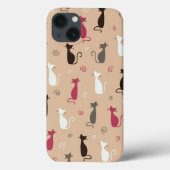 Patroonroze katten Case-Mate iPhone case (Achterkant)