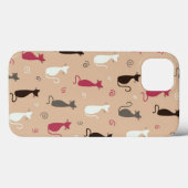 Patroonroze katten Case-Mate iPhone case (Achterkant (horizontaal))