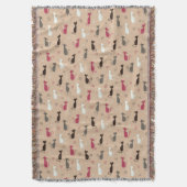 Patroonroze katten deken (Voorkant Verticaal)