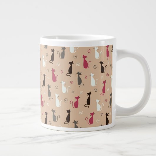 Patroonroze katten grote koffiekop (Rechts)