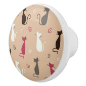 Patroonroze katten keramische knop (Rechts)