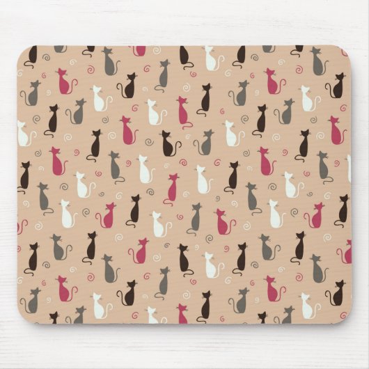 Patroonroze katten muismat (Voorkant)