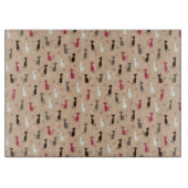 Patroonroze katten snijplank (Voorkant)