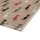 Patroonroze katten snijplank (Hoek)
