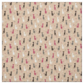 Patroonroze katten stof (Swatch)