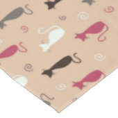 Patroonroze katten tafelkleed (Gekanteld)