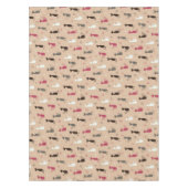 Patroonroze katten tafelkleed (Voorkant)