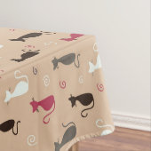 Patroonroze katten tafelkleed (Voorbeeld)