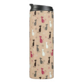 Patroonroze katten thermosbeker (Geroteerd rechts)