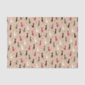 Patroonroze katten tissuepapier (Voorkant)