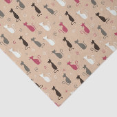 Patroonroze katten tissuepapier (Detail)