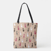 Patroonroze katten tote bag (Achterkant)