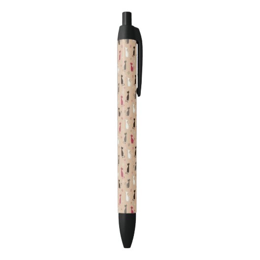 Patroonroze katten zwarte inkt pen (Achterkant (Verticaal))