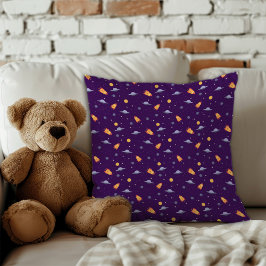 Patroonruimte lavendel oranje donkerpaars kussen