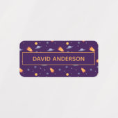 Patroonruimte ufo oranje paars labels (Design 1)