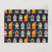 Patroonschatbare kat kerstmis, Meow Kerstmis Briefkaart (Voorkant)