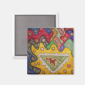 Patroonschilderij Aboriginal type Magneet (Voorkant / Achterkant)