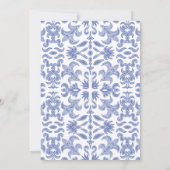 Patroonsteen Blauw Bruiloft Save the Dates Kaart (Achterkant)