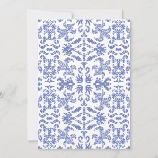 Patroonsteen Blauw Bruiloft Save the Dates Kaart (Achterkant)