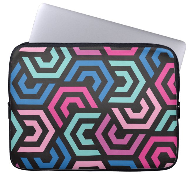 Patroonstijlvol Matig Mode Geometrisch kleurrijk Laptop Sleeve (Voorkant)