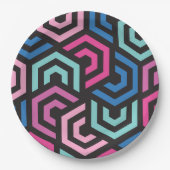 Patroonstijlvol Matig Mode Geometrisch kleurrijk Papieren Bordje (Voorkant)
