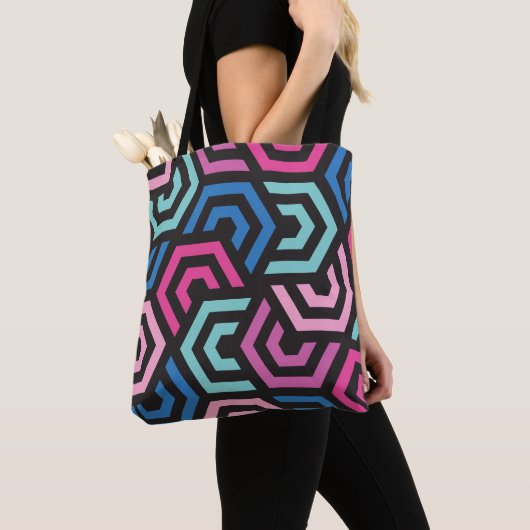 Patroonstijlvol Matig Mode Geometrisch kleurrijk Tote Bag (Dichtbij)