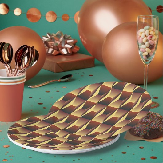 Patroonstijlvolle Mode - Geometrische moderne eleg Papieren Bordje (Multi)