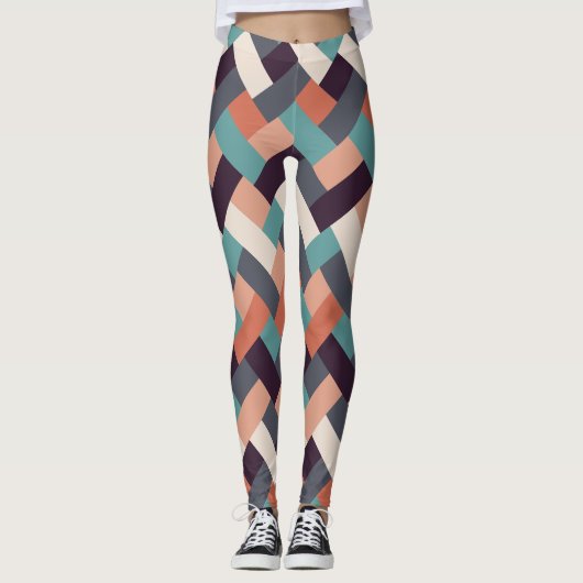 Patroonstijlvolle Mode - Geometrische moderne Vint Leggings (Voorkant)