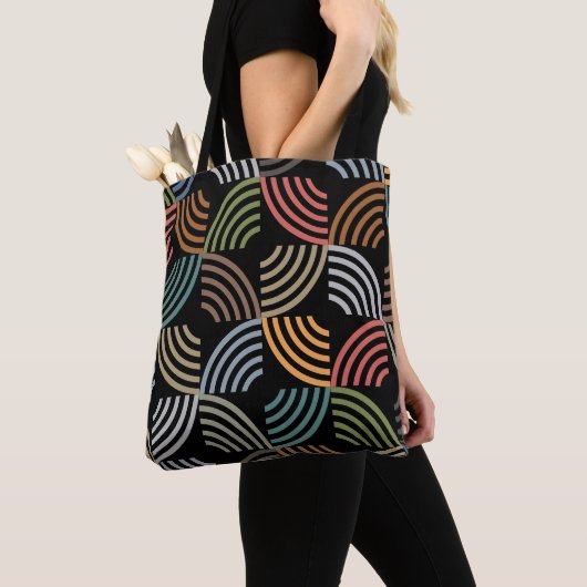 Patroonstijlvolle moderne Mode Geometrische Vintag Tote Bag (Dichtbij)