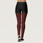 Patroonstrips met zwarte en rode strepen leggings (Achterkant)