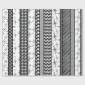 Patroonstrips voor zwart-wit Retro 1 Cadeaupapier (Vlak)
