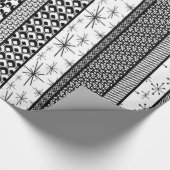 Patroonstrips voor zwart-wit Retro 1 Cadeaupapier (Hoek)