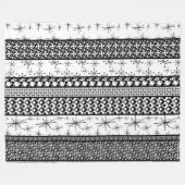 Patroonstrips voor zwart-wit Retro 1 Fleece Deken (Voorkant (Horizontaal))