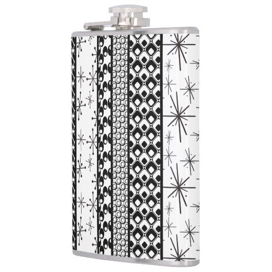 Patroonstrips voor zwart-wit Retro 1 Heupfles (Links)