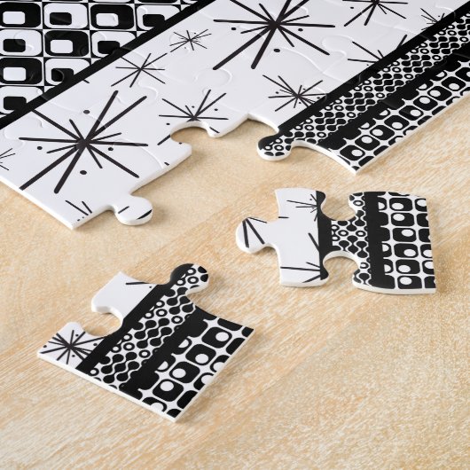 Patroonstrips voor zwart-wit Retro 1 Legpuzzel (Zijkant)