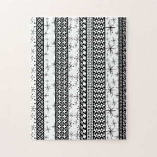 Patroonstrips voor zwart-wit Retro 1 Legpuzzel