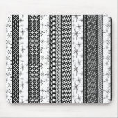 Patroonstrips voor zwart-wit Retro 1 Muismat (Voorkant)