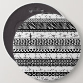 Patroonstrips voor zwart-wit Retro 1 Ronde Button 6,0 Cm (Voorkant /achterkant)