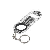 Patroonstrips voor zwart-wit Retro 1 Sleutelhanger Flessenopener (Achterkant Gekanteld)