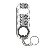 Patroonstrips voor zwart-wit Retro 1 Sleutelhanger Flessenopener (Achterkant)