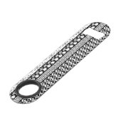 Patroonstrips voor zwart-wit Retro 1 Speed Flessenopener (Achterkant Gekanteld)