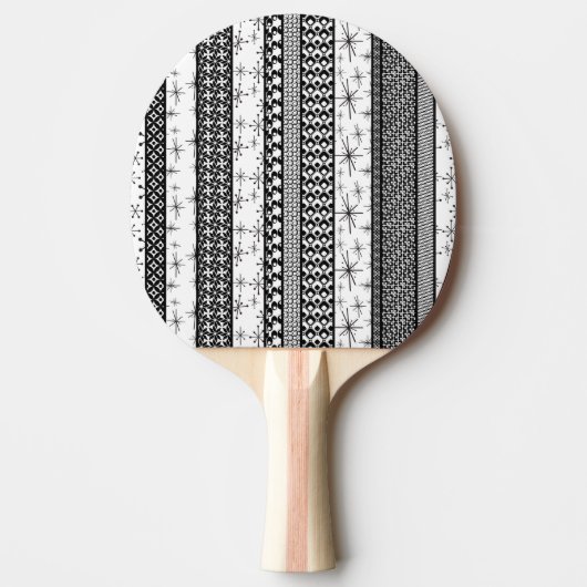Patroonstrips voor zwart-wit Retro 1 Tafeltennisbatje (Voorkant)