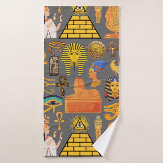 Patroonsymbool Ouder Egyptisch Hieroglyphic Badhanddoek (Badhanddoek)