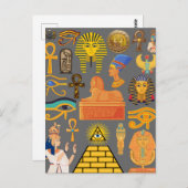 Patroonsymbool Ouder Egyptisch Hieroglyphic Briefkaart (Voorkant / Achterkant)